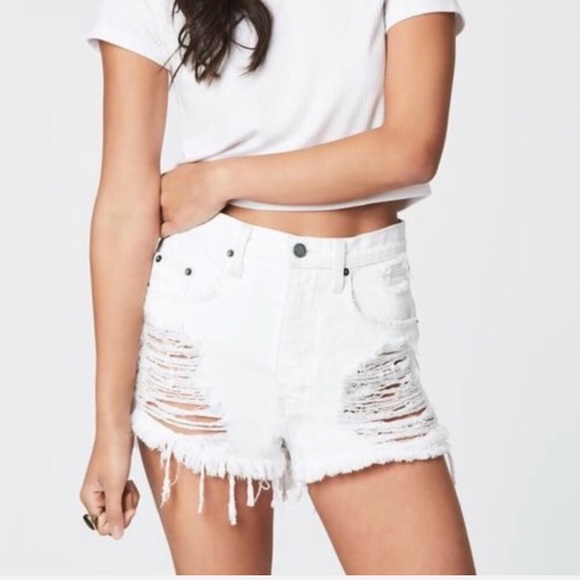 LF Carmar Distressed Titania Shorts White Shorts